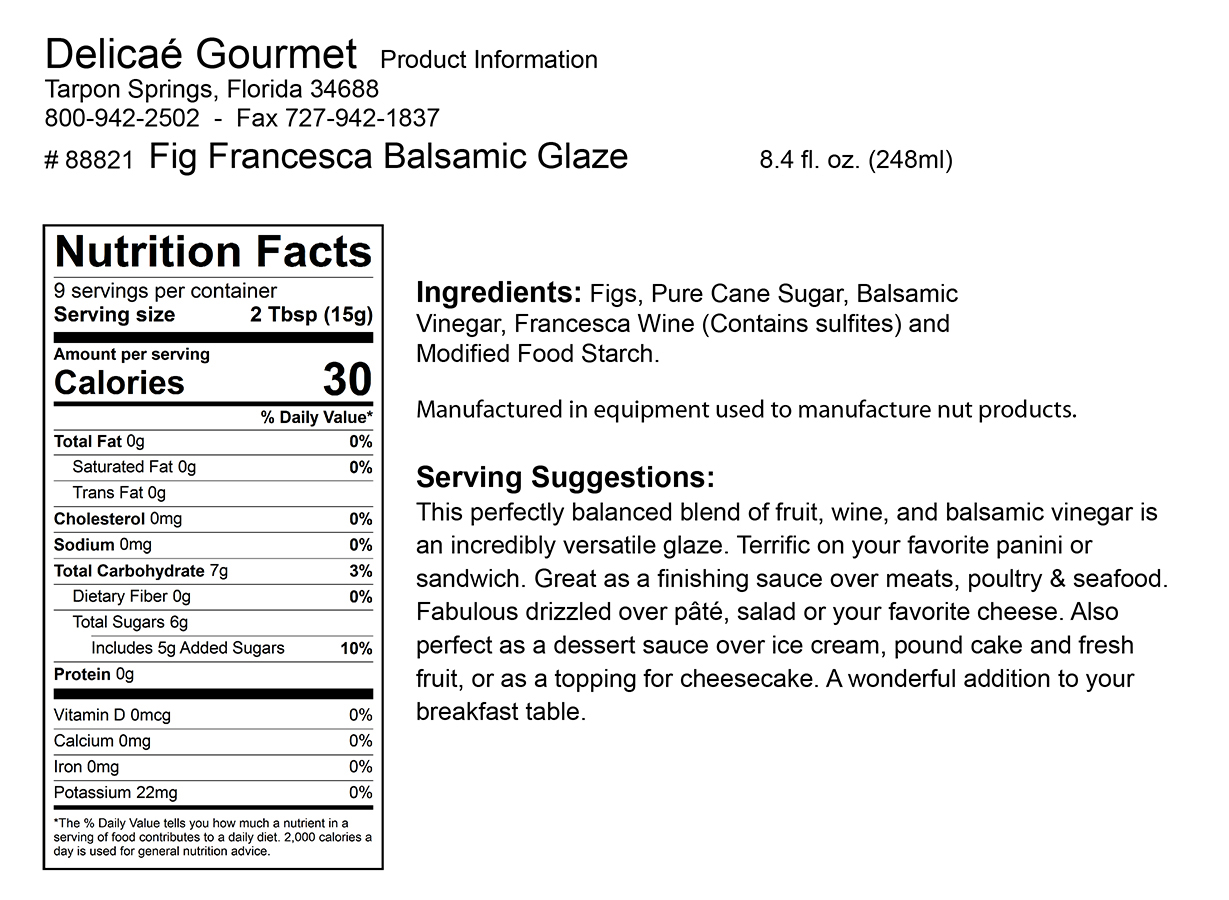 Fig Francesca Balsamic Glaze "GlutenFree"